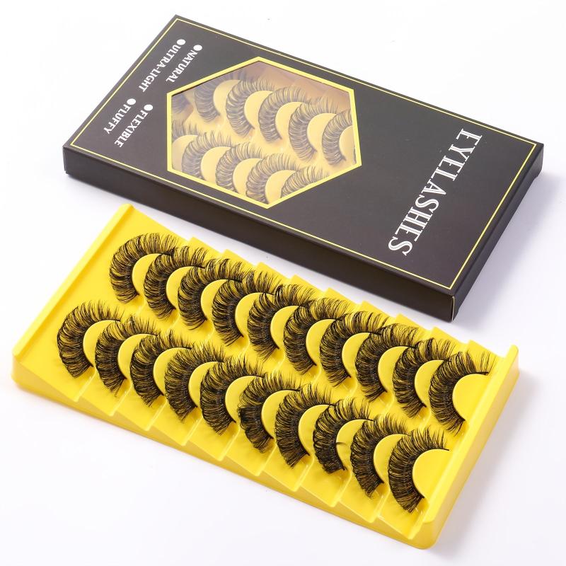 10 Pairs False Eyelashes Natural Soft Thick Eye Lashes Daily Makeup