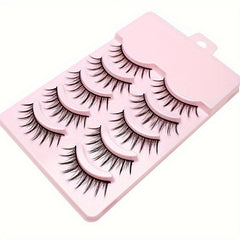 5 Pairs Natural Long False Eyelashes, Manga Style Lashes