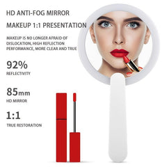 Rechargeable Lighted Mirror Swivel Handle Makeup Mirror