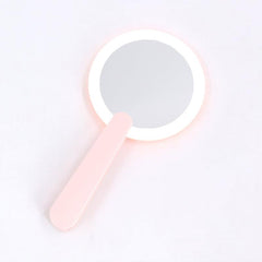 Rechargeable Lighted Mirror Swivel Handle Makeup Mirror