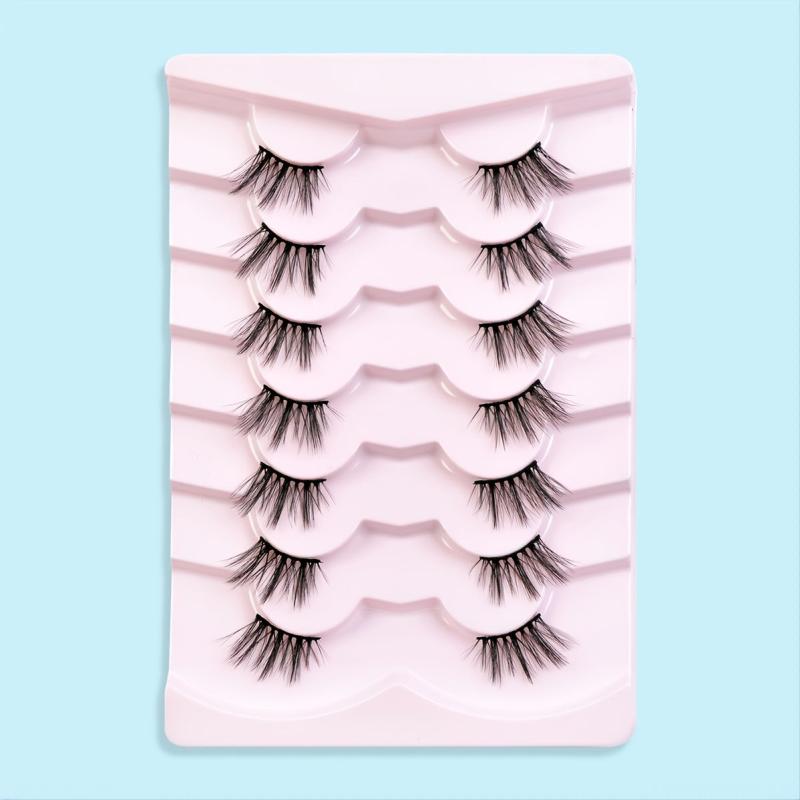 7 Pairs Half Lashes Wispy Fluffy False Eyelashes for Christmas
