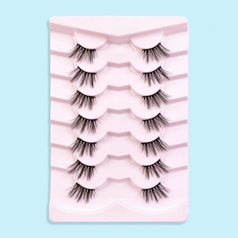 7 Pairs Half Lashes Wispy Fluffy False Eyelashes for Christmas