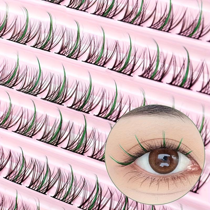 Colorful D Curl Eyelash Extensions 100 Clusters 14mm DIY Lash Extensions