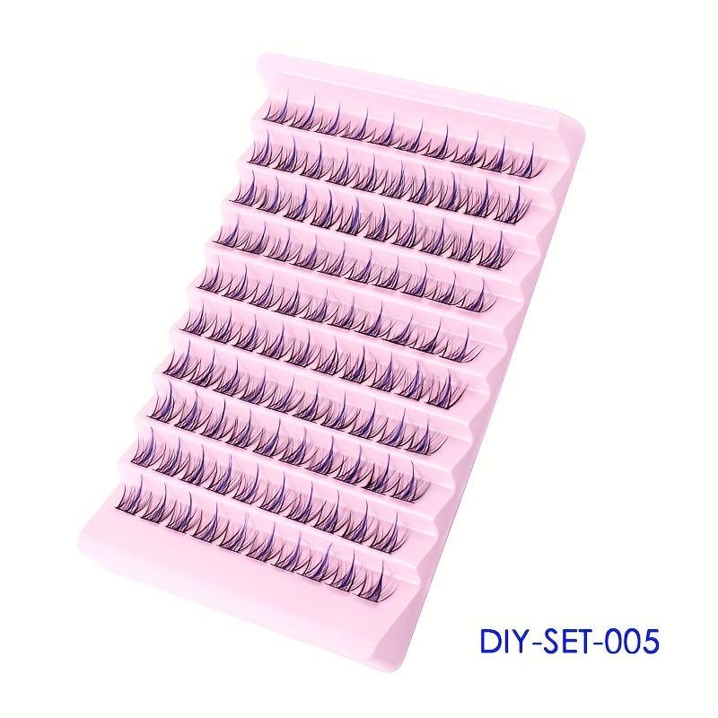 Colorful D Curl Eyelash Extensions 100 Clusters 14mm DIY Lash Extensions