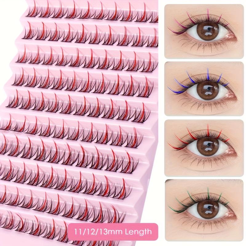 Colorful D Curl Eyelash Extensions 100 Clusters 14mm DIY Lash Extensions