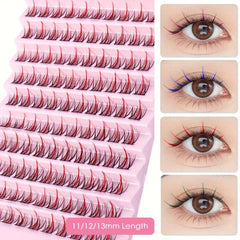 Colorful D Curl Eyelash Extensions 100 Clusters 14mm DIY Lash Extensions