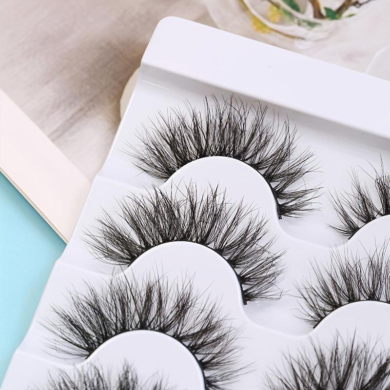 5 Pairs Messy Natural Fluffy False Eyelashes 3D Shape Makeup Lashes Extension