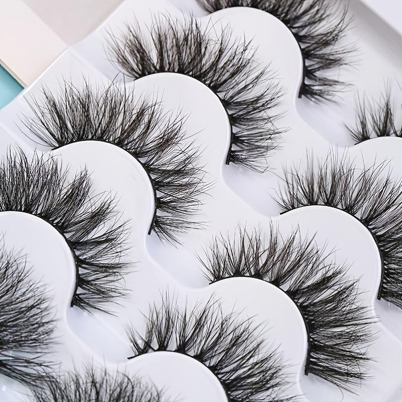 5 Pairs Messy Natural Fluffy False Eyelashes 3D Shape Makeup Lashes Extension