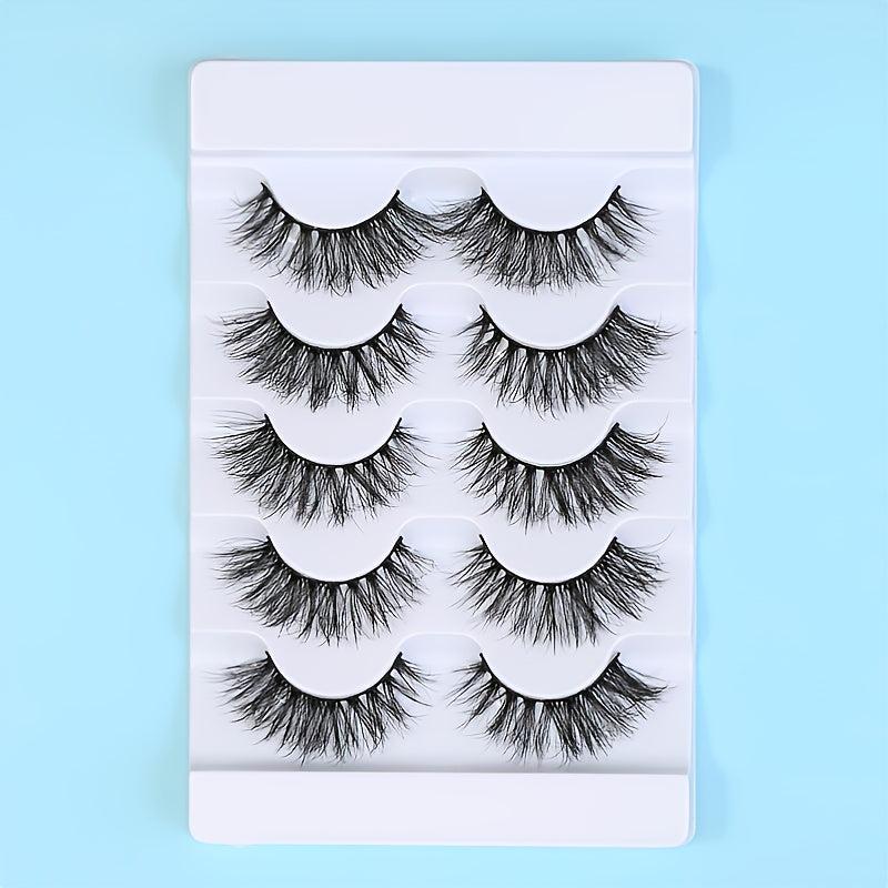 5 Pairs Messy Natural Fluffy False Eyelashes 3D Shape Makeup Lashes Extension