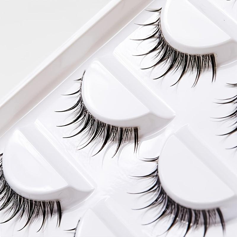 5 Pairs Crisscross Wispy False Eyelashes Japanese Style Anime Lashes