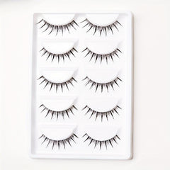 5 Pairs Crisscross Wispy False Eyelashes Japanese Style Anime Lashes
