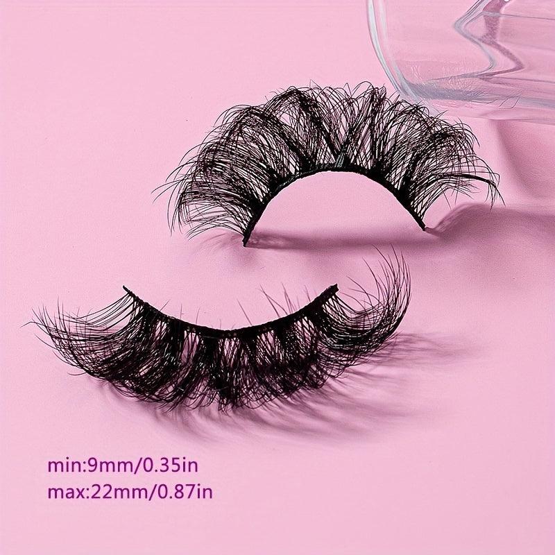 5 Pairs 22mm Fishtail False Eyelashes Multilayered Fluffy Curly