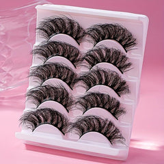 5 Pairs 22mm Fishtail False Eyelashes Multilayered Fluffy Curly