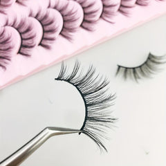 10 Pairs Faux Mink Eyelashes Reusable False Eyelashes For Beginners