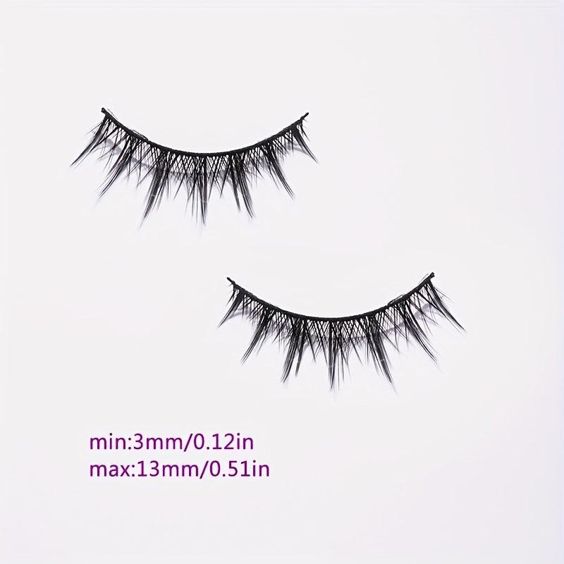 7 Pairs Natural Look Manga Anime False Eyelashes 13mm Curly Wispy Fluffy Lashes