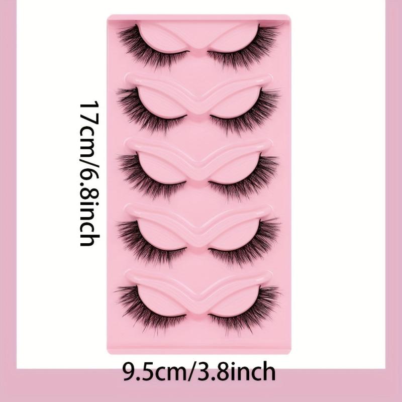 5 Pairs Fox Eye Lashes 3D Winged Natural Eyelashes Thick Curly Makeup Extension
