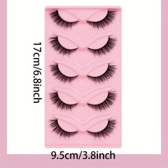 5 Pairs Fox Eye Lashes 3D Winged Natural Eyelashes Thick Curly Makeup Extension