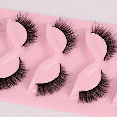 5 Pairs Fox Eye Lashes 3D Winged Natural Eyelashes Thick Curly Makeup Extension