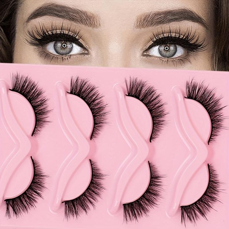 5 Pairs Fox Eye Lashes 3D Winged Natural Eyelashes Thick Curly Makeup Extension
