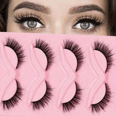 5 Pairs Fox Eye Lashes 3D Winged Natural Eyelashes Thick Curly Makeup Extension