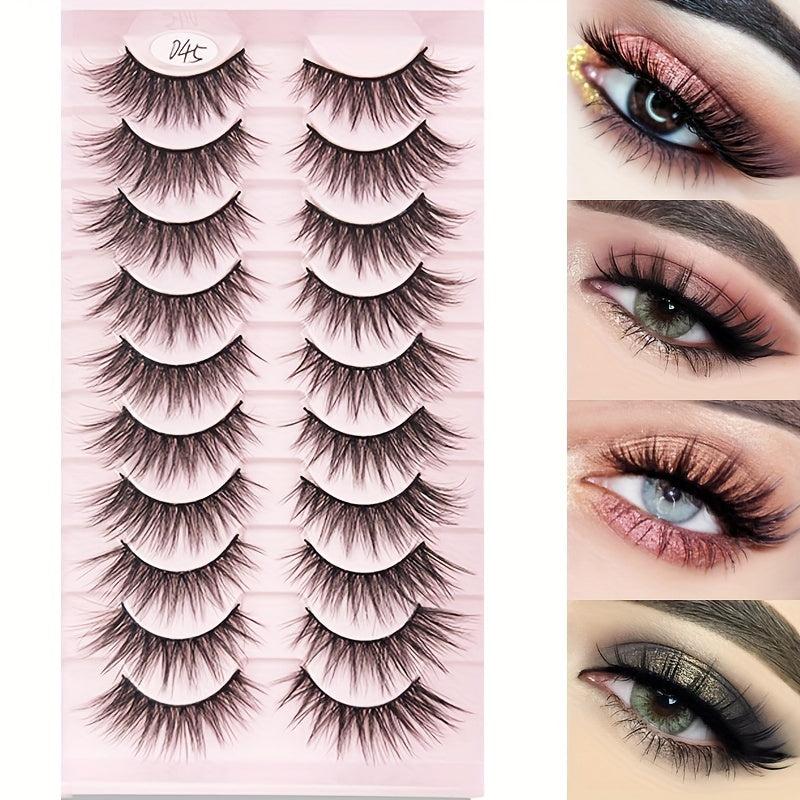 10 Pairs 3D Natural Thick False Eyelashes Daily Makeup