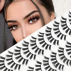 10 Pairs 3D Natural Thick False Eyelashes Daily Makeup