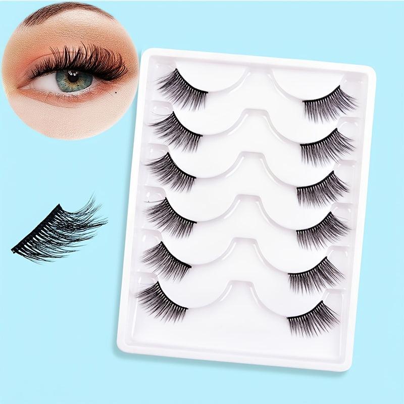 6 Pairs Wispy Natural Look False Eyelashes for Women