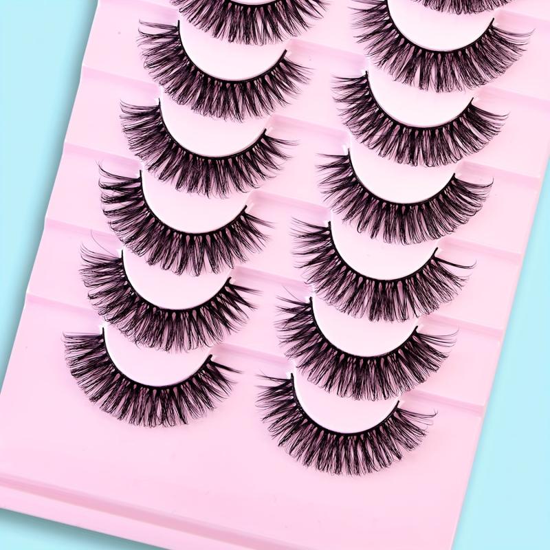 8 Pairs Fluffy False Eyelashes Elongated End Eye Thick Volume Curly Lashes