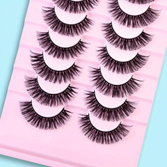 8 Pairs Fluffy False Eyelashes Elongated End Eye Thick Volume Curly Lashes