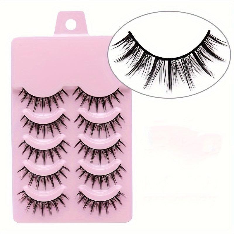 5 Pair Manga Lashes Natural Long Makeup Strip False Eyelashes