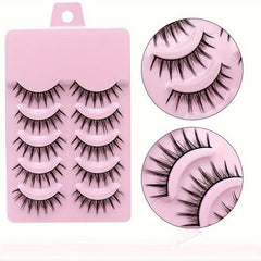 5 Pair Manga Lashes Natural Long Makeup Strip False Eyelashes