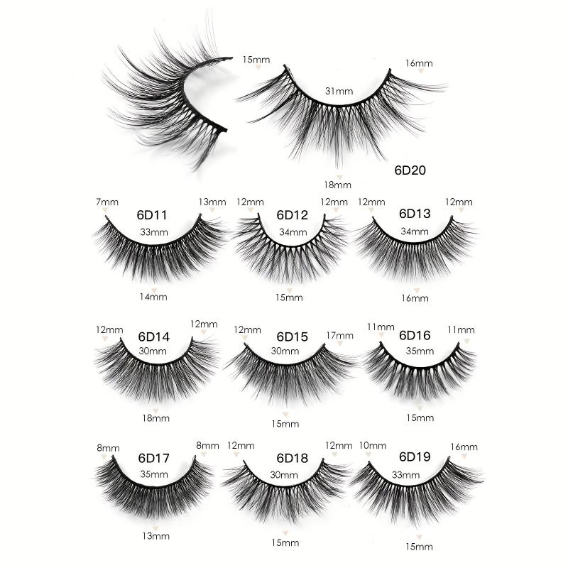 5 Pairs Fluffy Natural Strip 6D Volume False Eyelashes