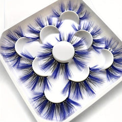 5 Pairs Thick Curling 21mm Colored False Eyelashes