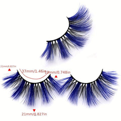 5 Pairs Thick Curling 21mm Colored False Eyelashes