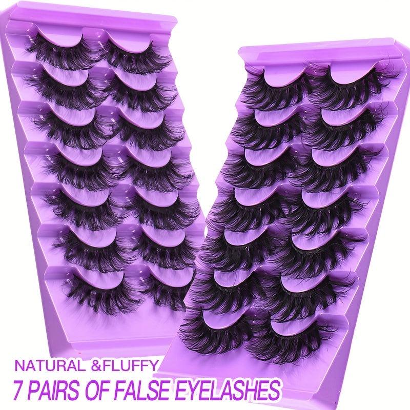 7 Pairs 3D Curly Faux Mink Lashes Fluffy Natural False Eyelashes