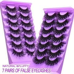 7 Pairs 3D Curly Faux Mink Lashes Fluffy Natural False Eyelashes
