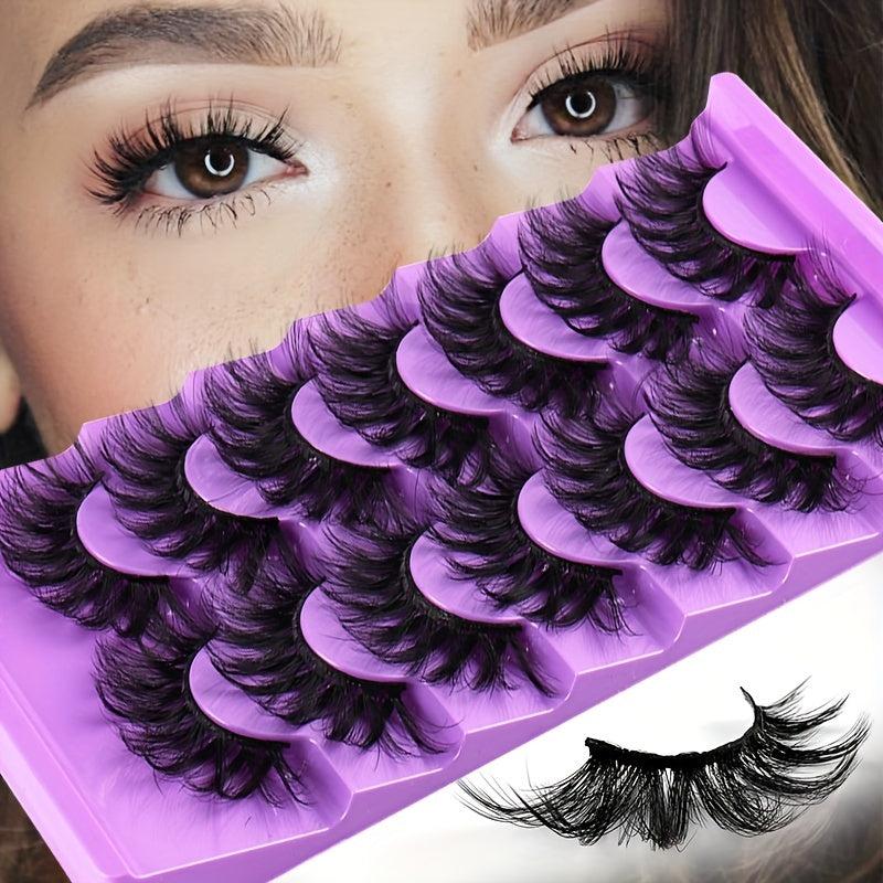 7 Pairs 3D Curly Faux Mink Lashes Fluffy Natural False Eyelashes