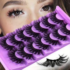 7 Pairs 3D Curly Faux Mink Lashes Fluffy Natural False Eyelashes