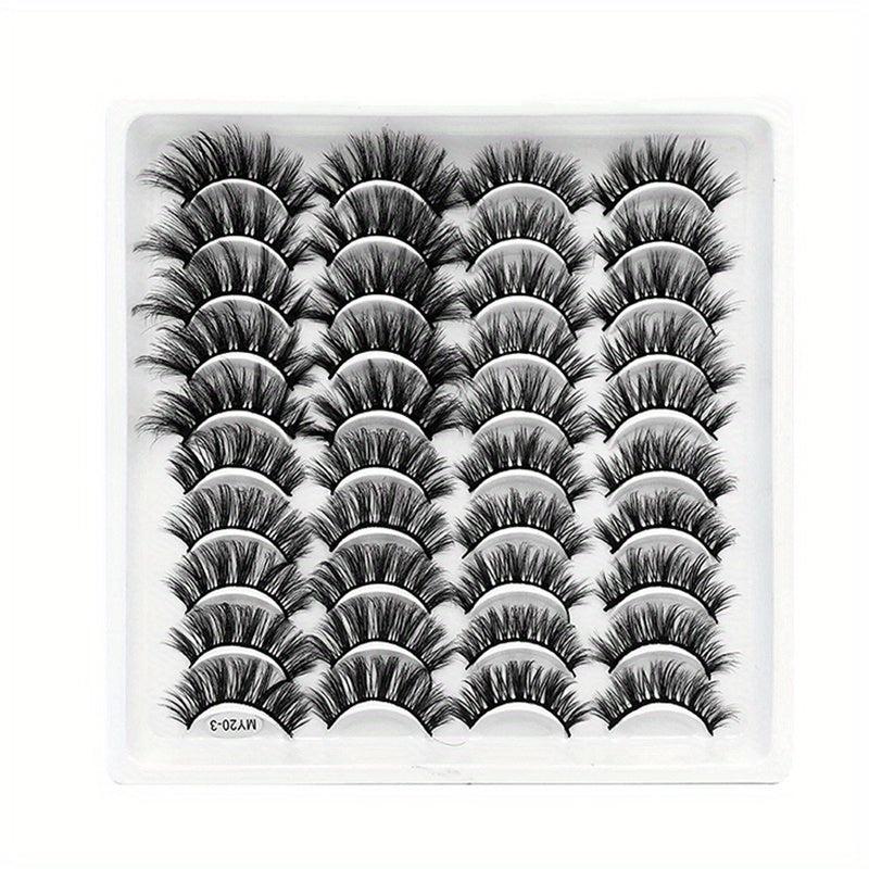 20 Pairs Fluffy Thick Curling False Eyelashes