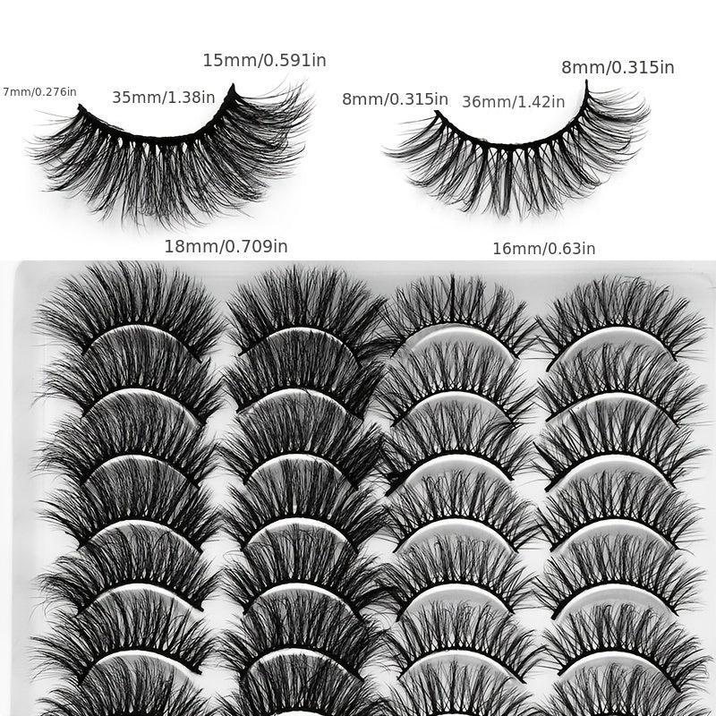 20 Pairs Fluffy Thick Curling False Eyelashes