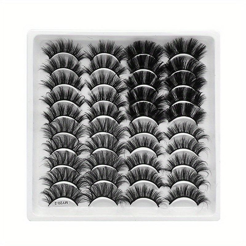 20 Pairs Fluffy Thick Curling False Eyelashes