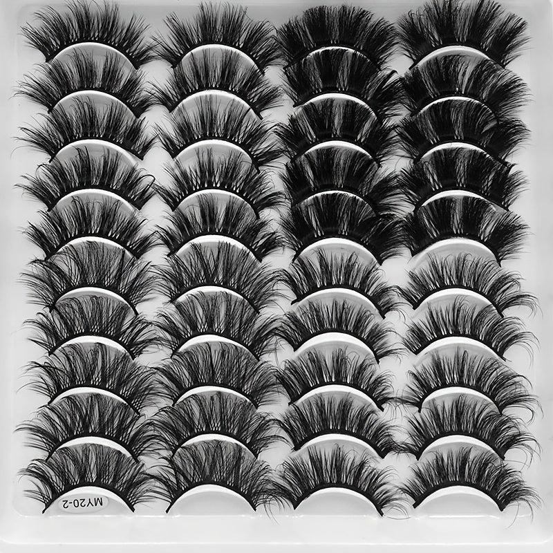 20 Pairs Fluffy Thick Curling False Eyelashes