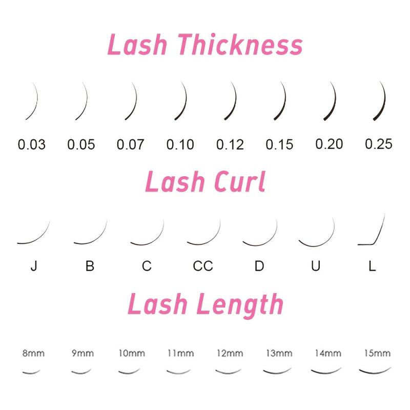 14mm Classic Lash Extension 0.1mm C Curl Long Natural Look False Eyelashes