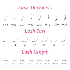 14mm Classic Lash Extension 0.1mm C Curl Long Natural Look False Eyelashes