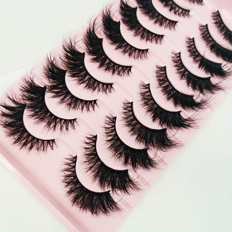 10 Pairs 3D Mink False Eyelashes End Eye Elongated Fluffy Volume Daily Party