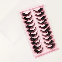 10 Pairs 3D Mink False Eyelashes End Eye Elongated Fluffy Volume Daily Party