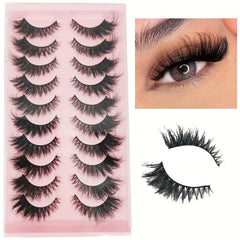 10 Pairs 3D Mink False Eyelashes End Eye Elongated Fluffy Volume Daily Party