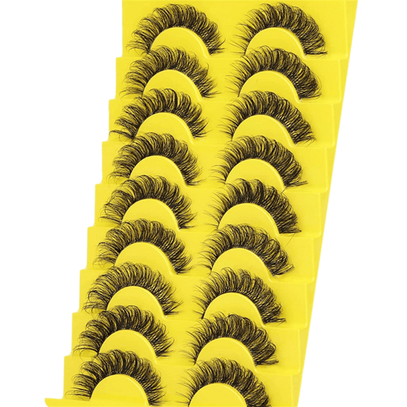 10 Pairs Faux Mink False Eyelashes Fluffy Dramatic Volume Long Makeup