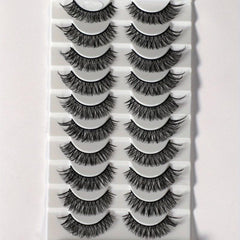 10 Pairs Fluffy Style False Eyelashes Natural Thick Soft False Eyelashes