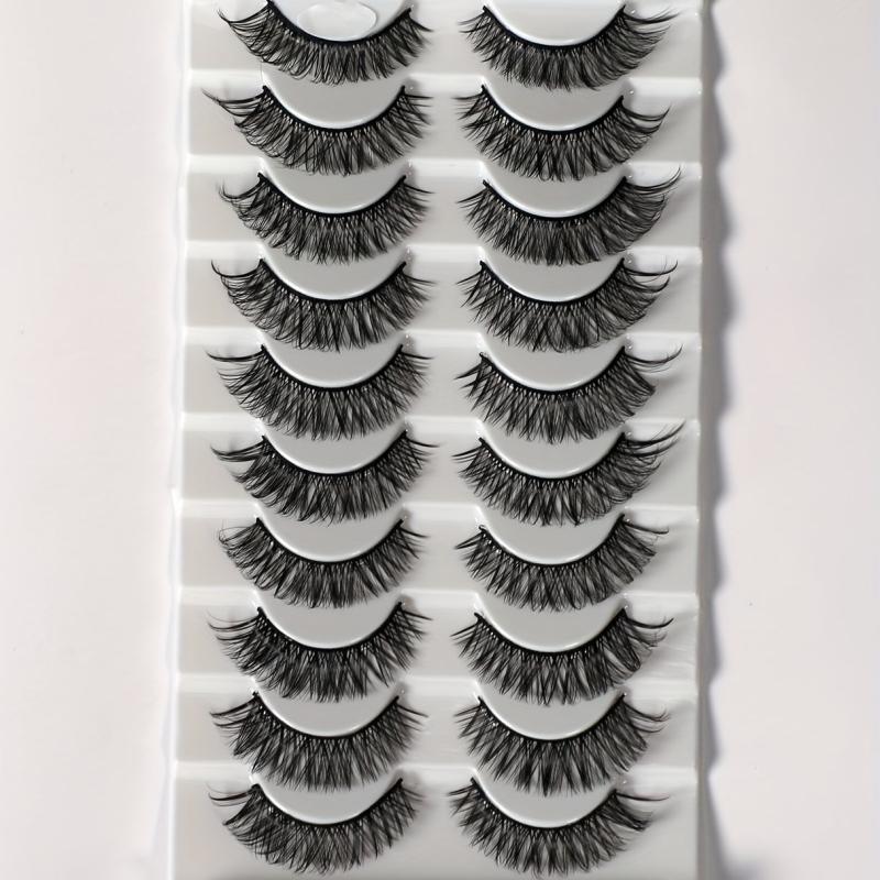 10 Pairs Fluffy Style False Eyelashes Natural Thick Soft False Eyelashes